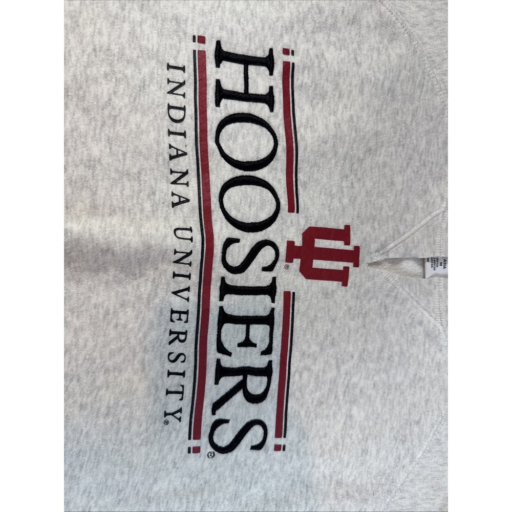 Indiana Hoosiers Vtg Crewneck Sweatshirt Gray Unisex Small Pullover Long Sleeve - Picture 2 of 7